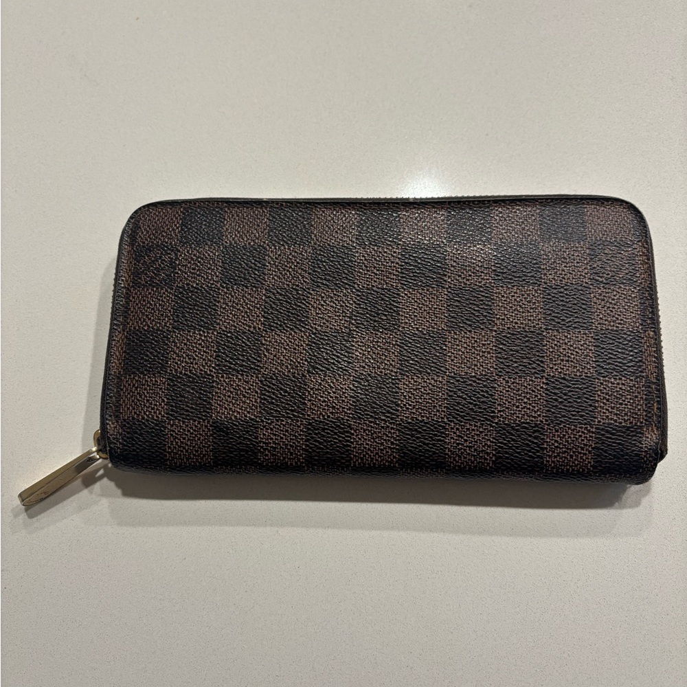 Louis Vuitton Brown Damier Ebene Canvas Zip Long Wallet